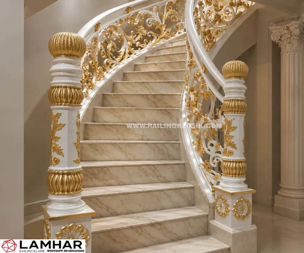 railing-klasik-ornamen-alferon-warna-putih-emas
